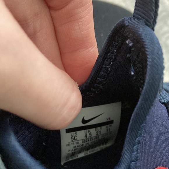 Nike Huarache 5C sneakers. Navy blue with light blue, yellow and red details.box - Picture 5 of 6